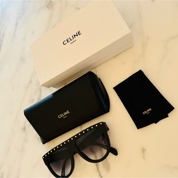 Celine CL4001is Sunglasses Black Gold Dots EUC - Picture 13 of 13